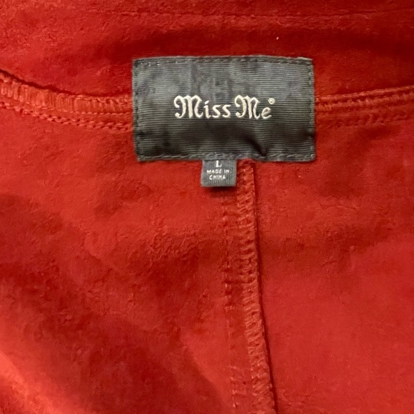 Miss Me Burnt Orange Faux Suede Drapey Collared Short Open Front Western Jacket - Picture 11 of 14